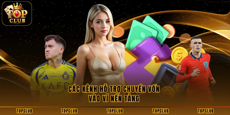 Các kênh hỗ trợ chuyển vốn vào ví nền tảng